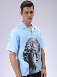 The Indian Garage Co Men Cuban Collar Graphic Printed Oversized Resortwear Shirt
