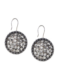 PANASH Silver Plated Solitaire Stone Studded Drop Subang