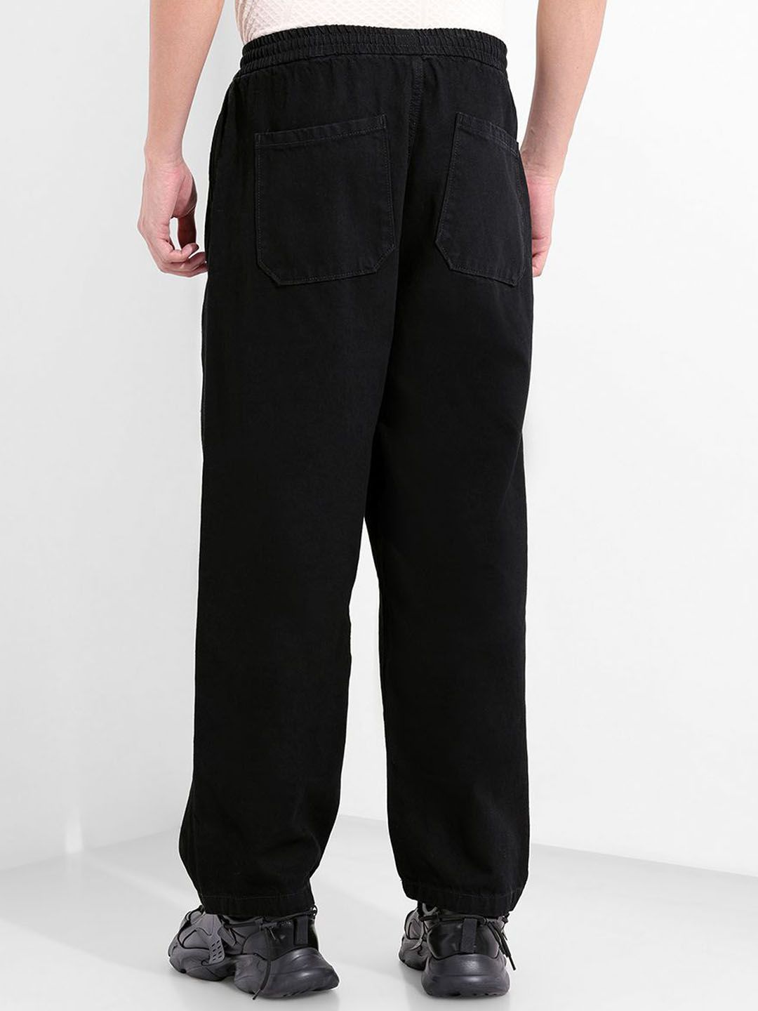 The Indian Garage Co. Men Pure Cotton Wide Leg Mid-Rise Jeans