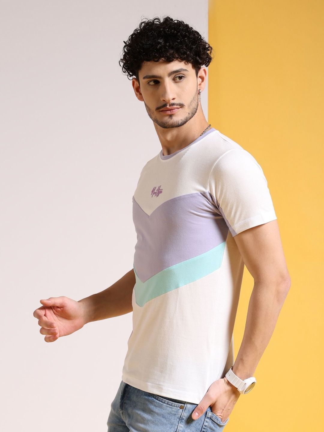 The Indian Garage Co Men Colourblocked T-shirt