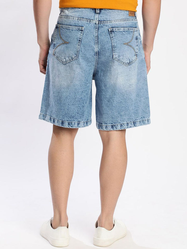 Bene Kleed Men Relaxed Fit Distressed Denim Shorts