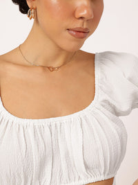 DressBerry Textured Luxe Cut Out Detail Crop Top