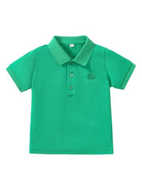 YK Boys Polo Collar Applique T-shirt