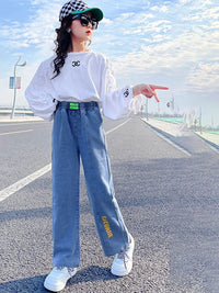 YK Girls Comfort Relaxed Fit High-Rise Stretchable Jeans