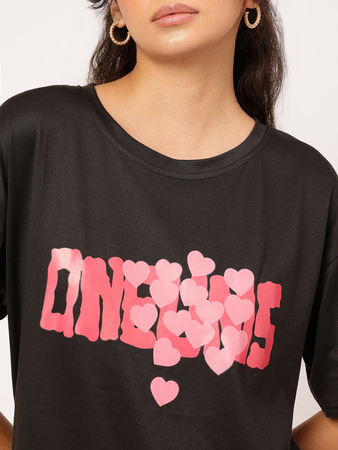DressBerry Heartthrob Threads Printed Relaxed T-shirt