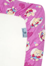 KLOTTHE Purple Conversational Pure Cotton 400 TC Fitted Single Superfine Bedsheet