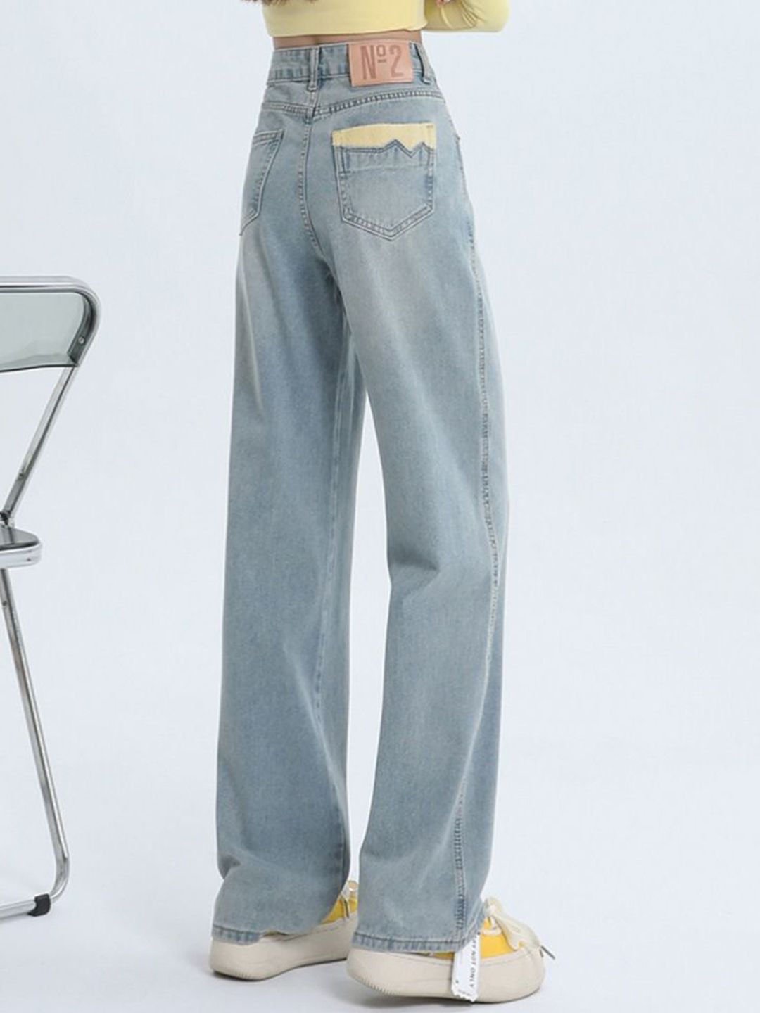 DressBerry Women Straight Fit High-Rise Light Fade Jeans