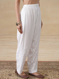 House of Chikankari Women Embroidered Relaxed Trousers