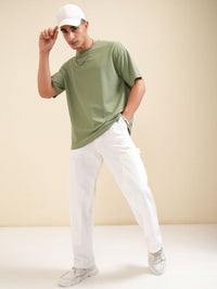 HIGHLANDER Men Solid Round Neck Relaxed Fit T-Shirt