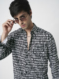 VASTRADO Men Classic Spread Collar Geometric Printed Slim Fit Casual Shirt