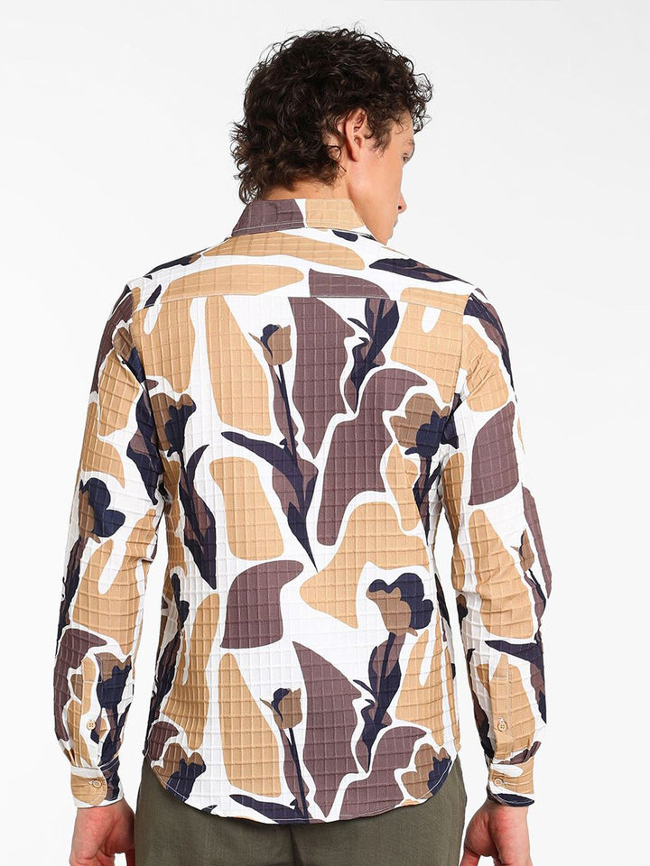 Campus Sutra Men Comfort Spread Collar Abstract Printed Casual Shirt