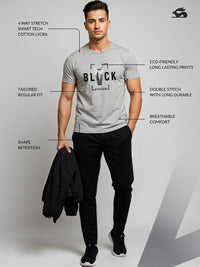 ADRO Typography Printed Short Sleeves Cotton Regular Fit T-shirt