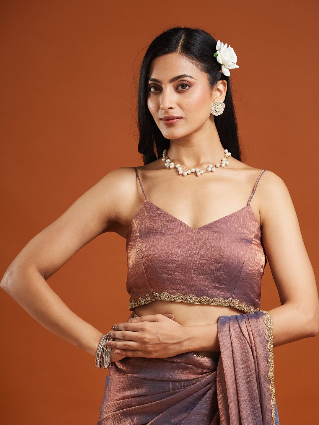 kasee Saree Manik dan Batu Berhias