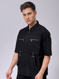 The Indian Garage Co Men Spread Collar Solid Cotton Relaxed Fit Casual Shirt