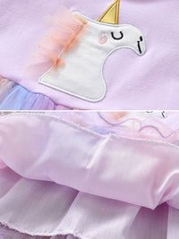 YK Girls Round Neck Flutter Sleeves Tulle Fit and Flare Dress