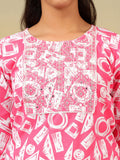 Mamicha Women Printed Regular Mirror Work Pure Cotton Kurta with Trousers & With Dupatta