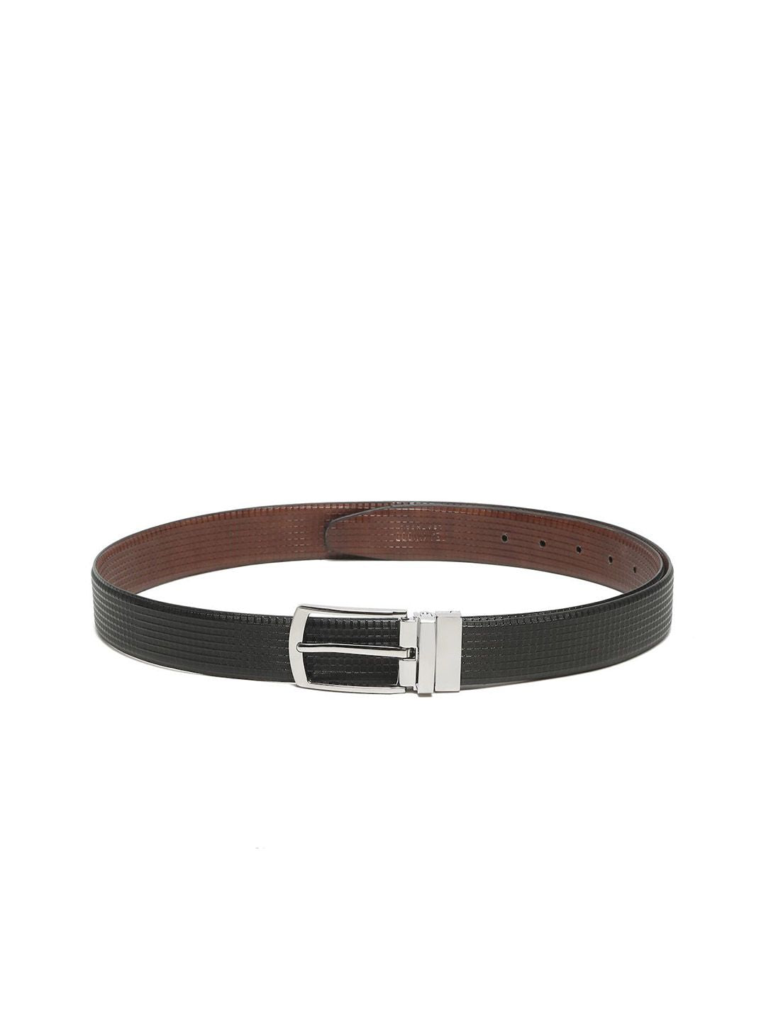 Teakwood Leathers Men Textured Leather Reversible Formal Belt