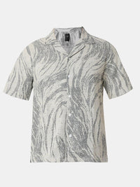 SPYKAR Men Relaxed Fit Cuban Collar Abstract Printed Cotton Casual Shirt
