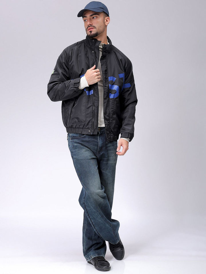 The Indian Garage Co Men Lightweight Puffer Jacket with Patchwork