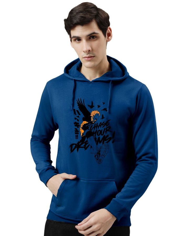 ADRO Lelaki Cotton Printed Hooded Sweatshirt