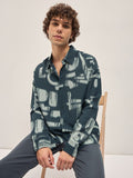 THE BEAR HOUSE Men Spread Collar Abstract Printed Relaxed Fit Casual Shirt