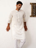 Jompers Floral Embroidered Mirror Work Mandarin Collar Kurta With Trousers