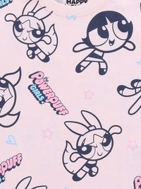 Happy Faces Kids Girls Powerpuff Girls Printed Pure Cotton T-Shirt