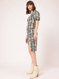 DressBerry Glamorous Getaway Printed Slit-Detail Sheath Dress