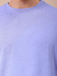 The Indian Garage Co Men Self Design Round Neck Oversized T-shirt