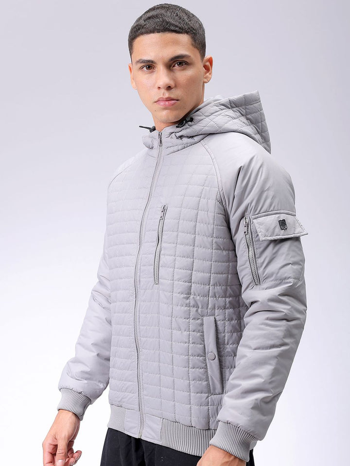 The Indian Garage Co Men Hooded Slim Fit Bomber Jacket