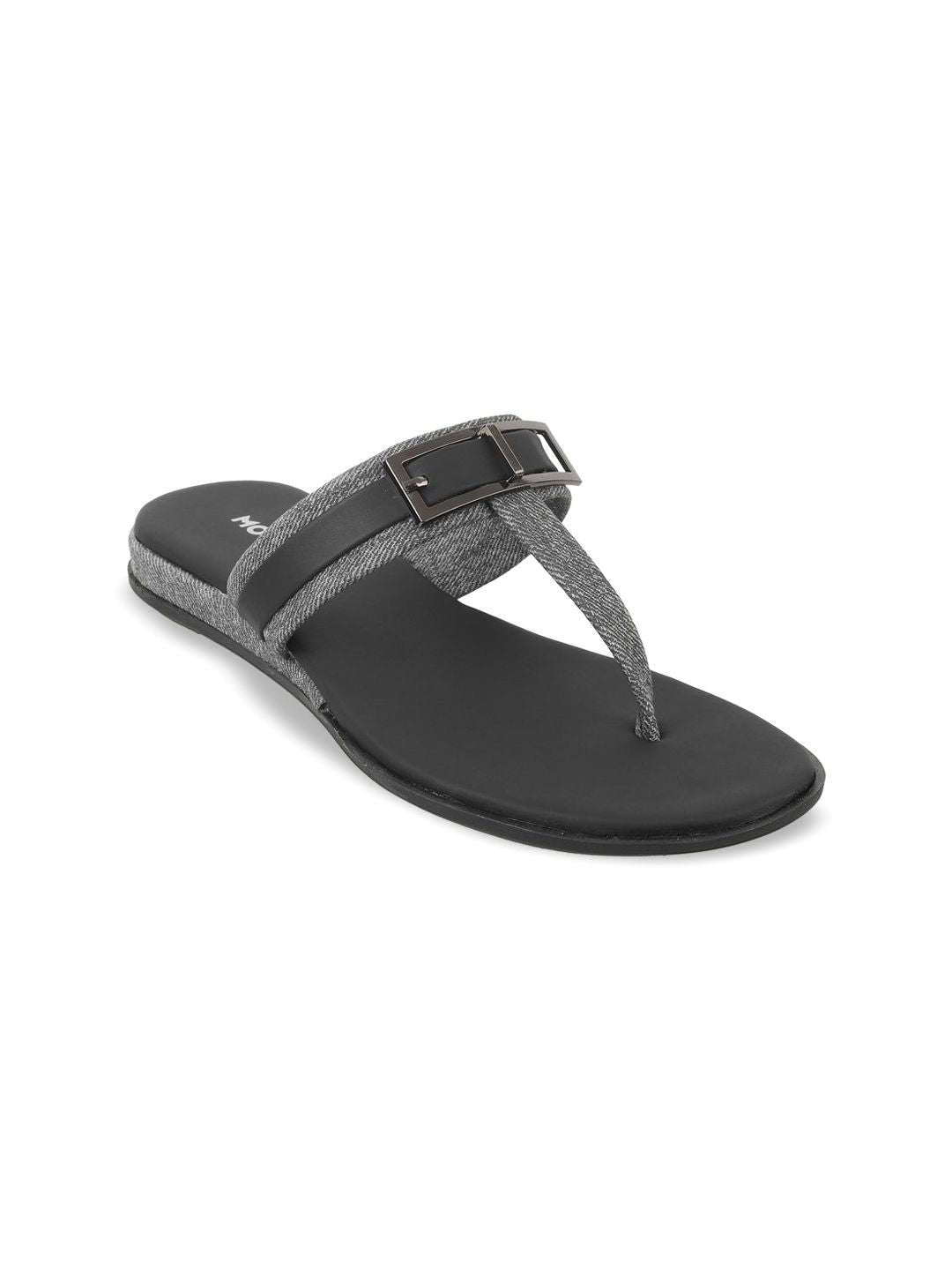 Mochi Women Buckle Design T-Strap Flats