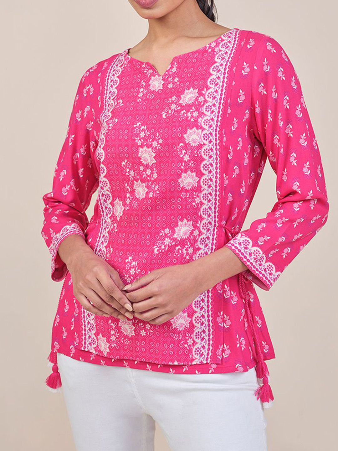 Global Desi Ethnic Motifs Printed Top
