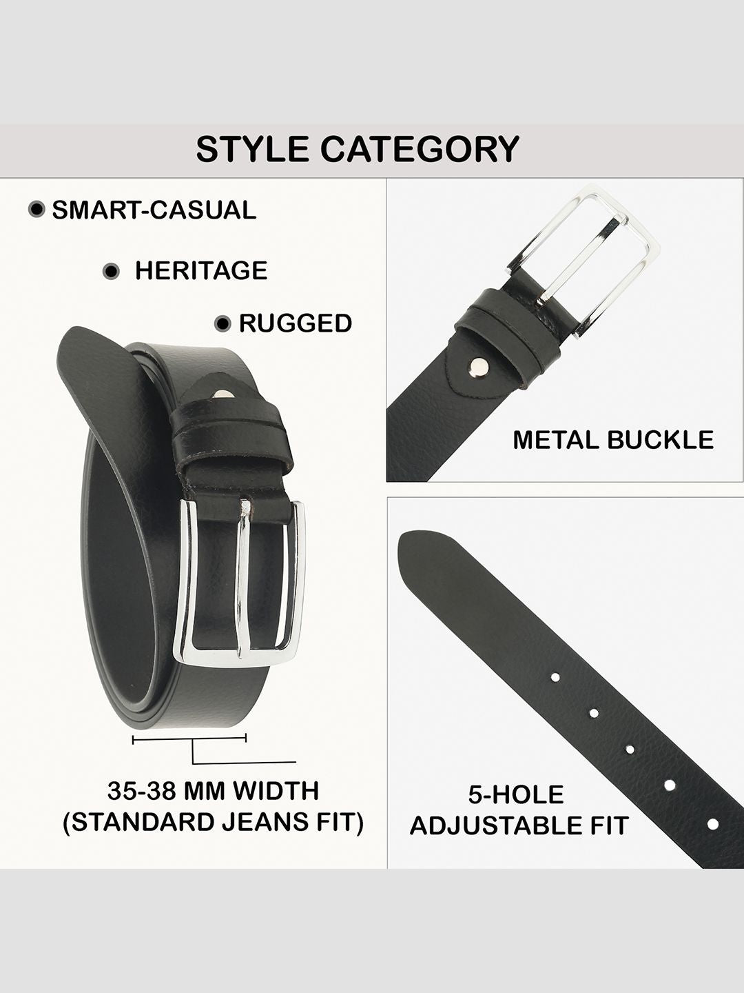 Teakwood Leathers Men Textured Leather Belt