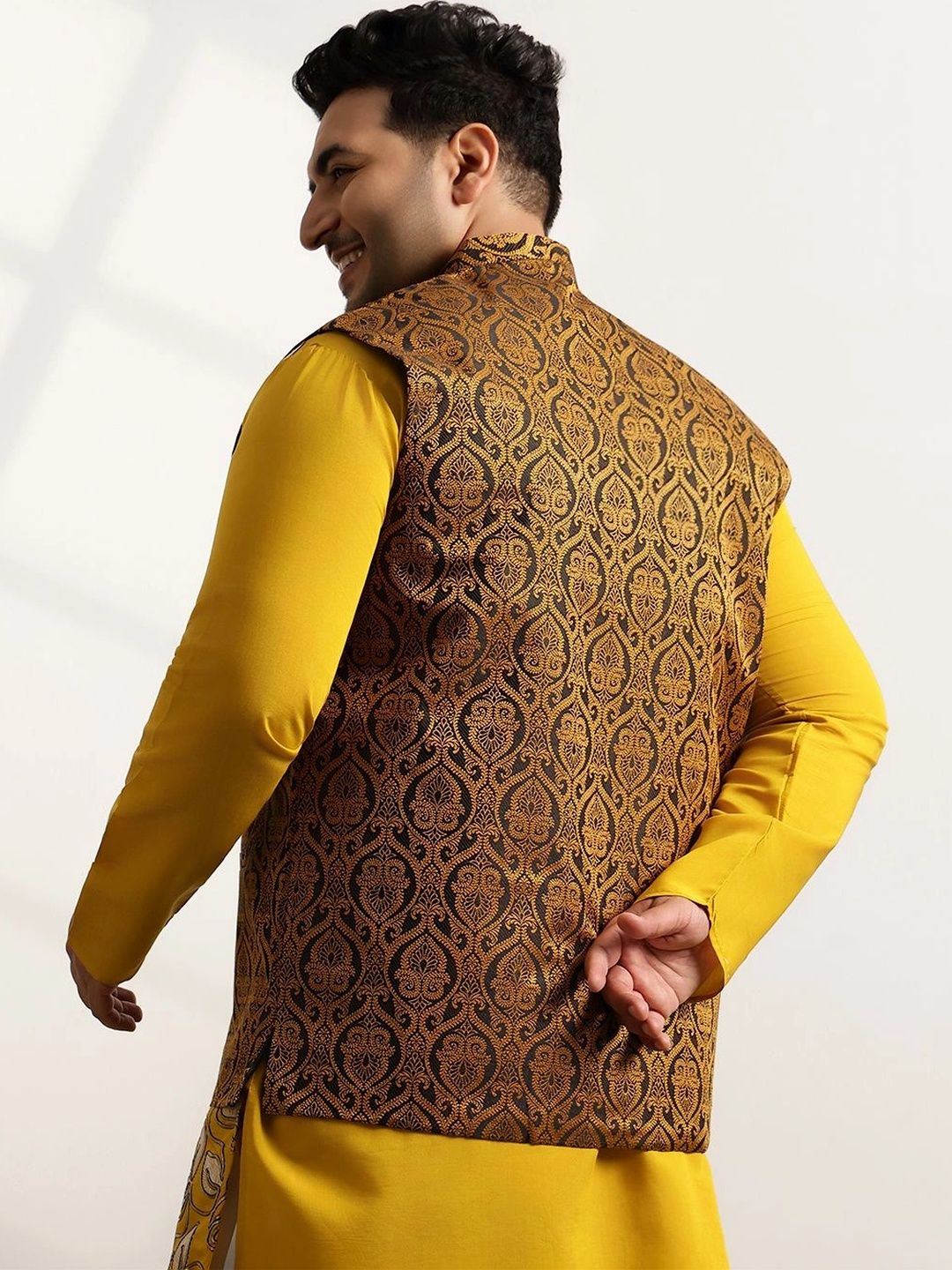 SOJANYA PLUS Woven Design Brocade Nehru Jackets