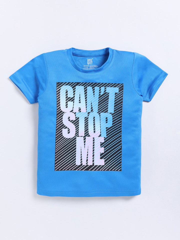 HRX by Hrithik Roshan Boys Typography Printed Rapid-Dry T-shirt