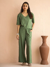 Sanskrutihomes v-neck pendek lengan pendek dengan co-ords