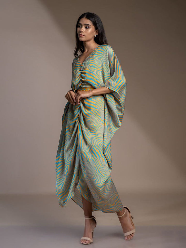 Mamicha Animal Print Georgette A-Line Midi Dress