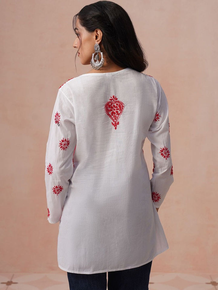 Rumah Wanita Chikankari Kurta Chikankari Sulaman Bunga