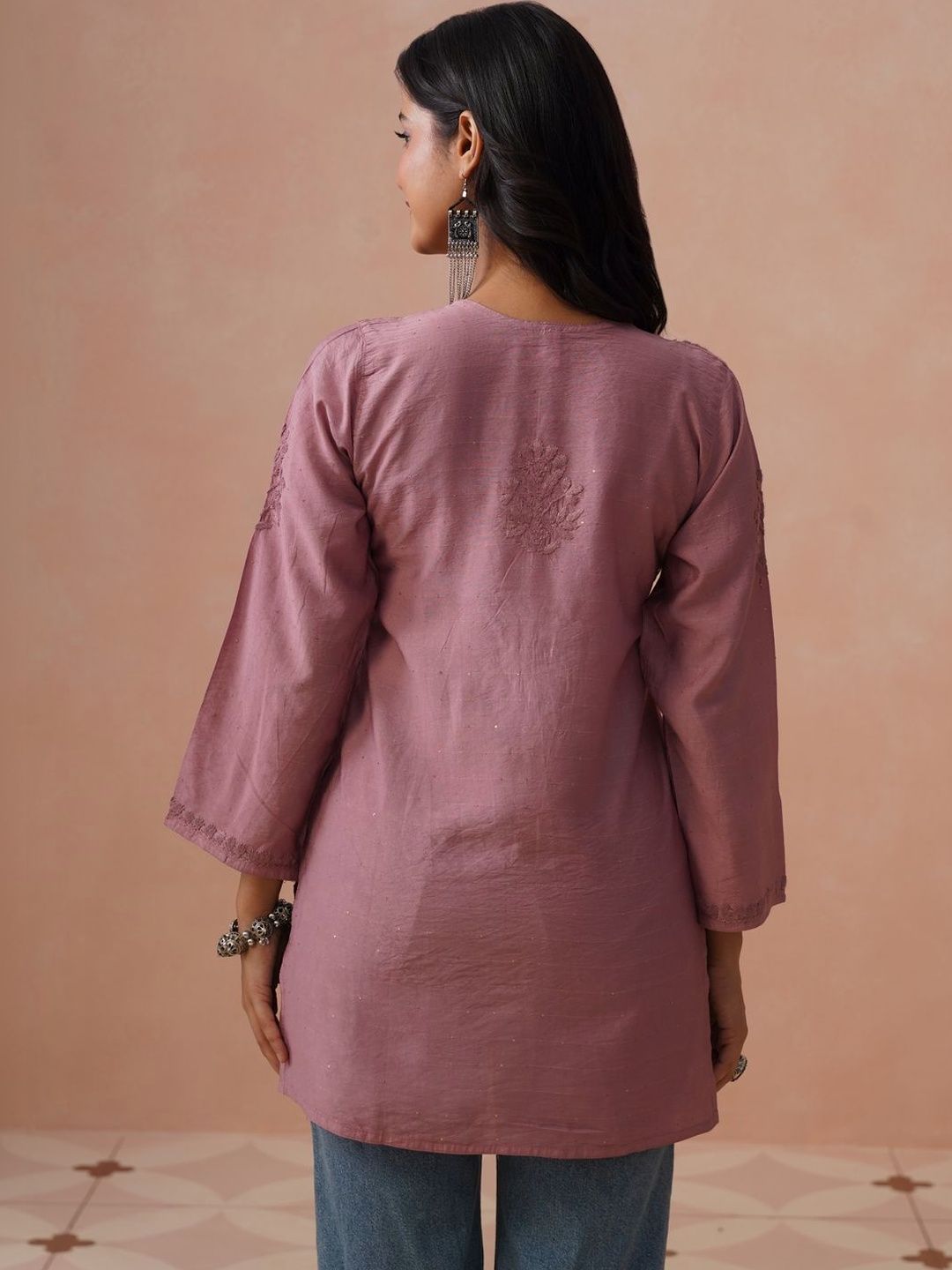 Rumah Wanita Chikankari Sulam Kurta Chikankari