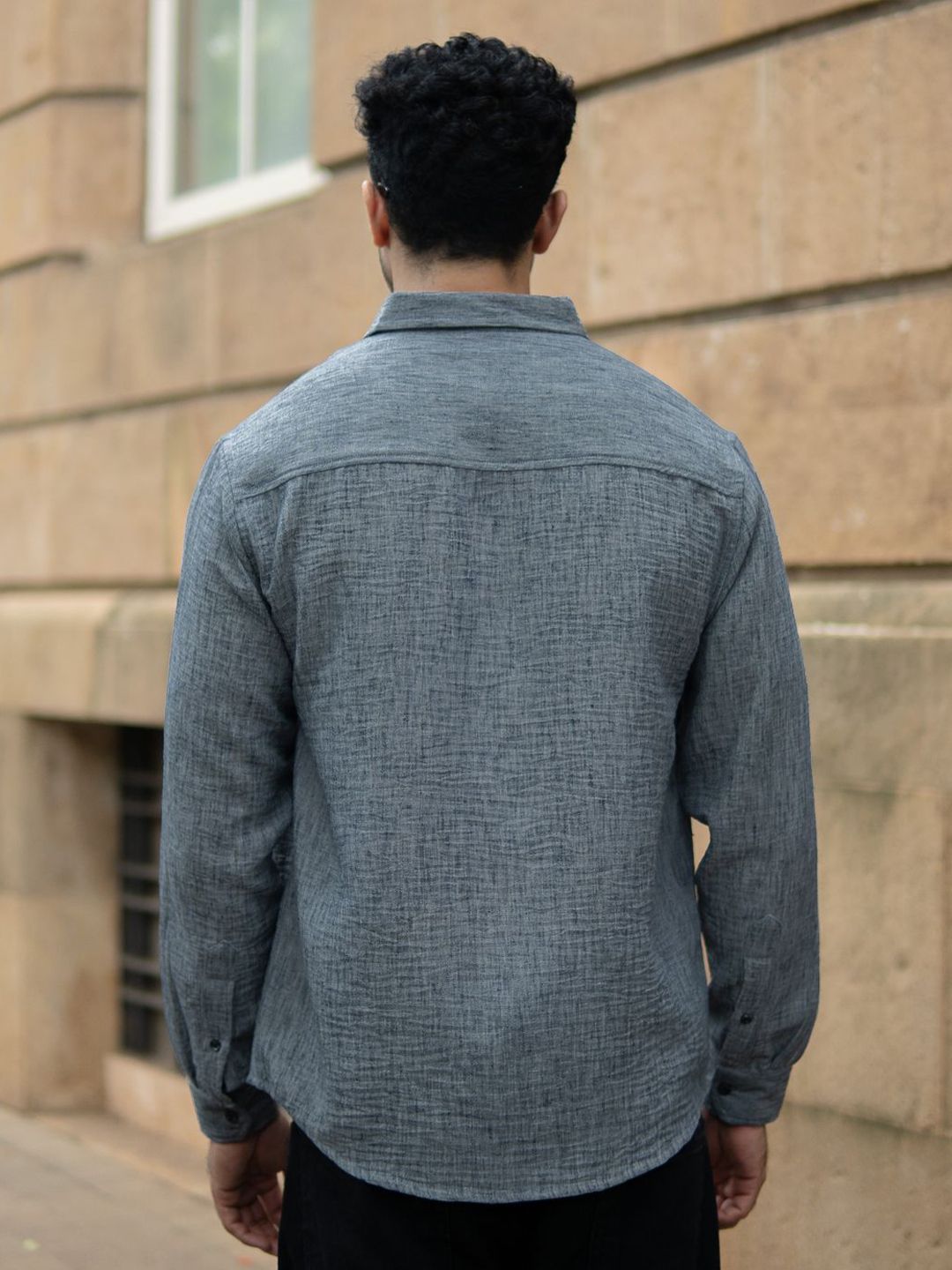 Powerlook Textured Button-Down Collar Shirt