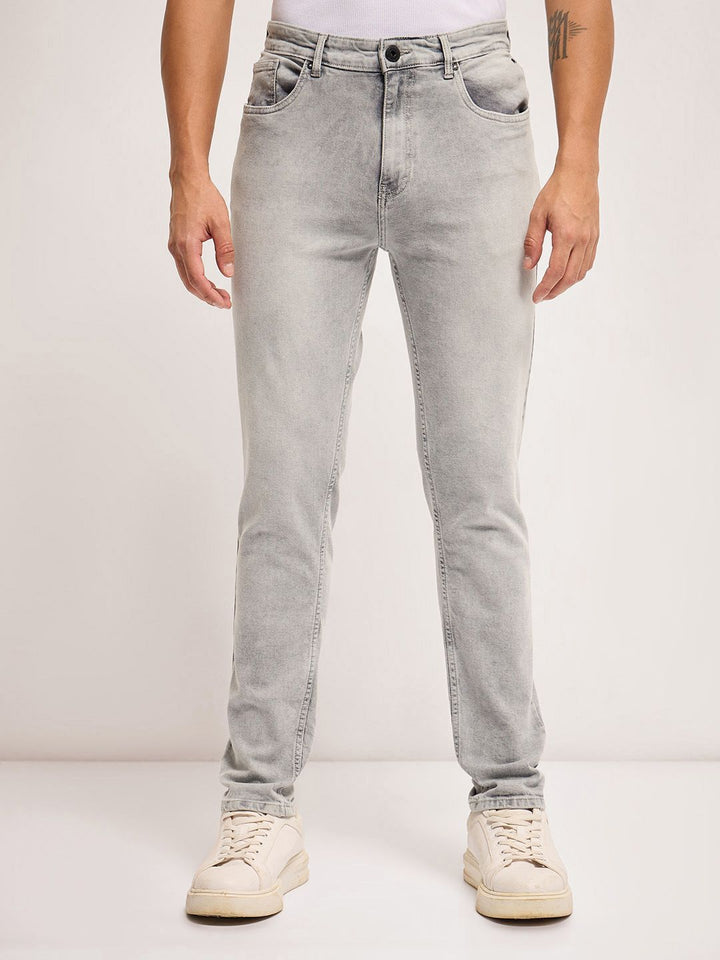 THE BEAR HOUSE Men Slim Fit Heavy Fade Stretchable Jeans