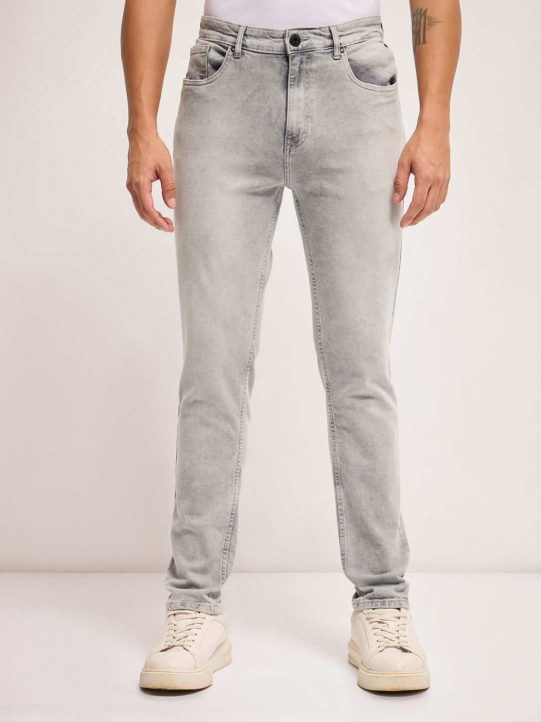 THE BEAR HOUSE Men Slim Fit Heavy Fade Stretchable Jeans