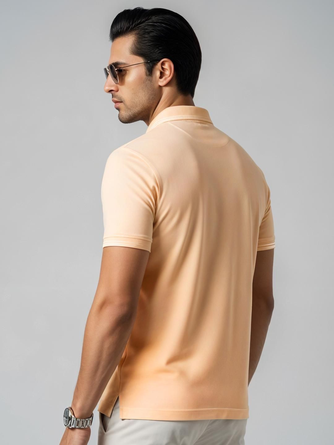 Tshirts ADRO Men Peach Cotton