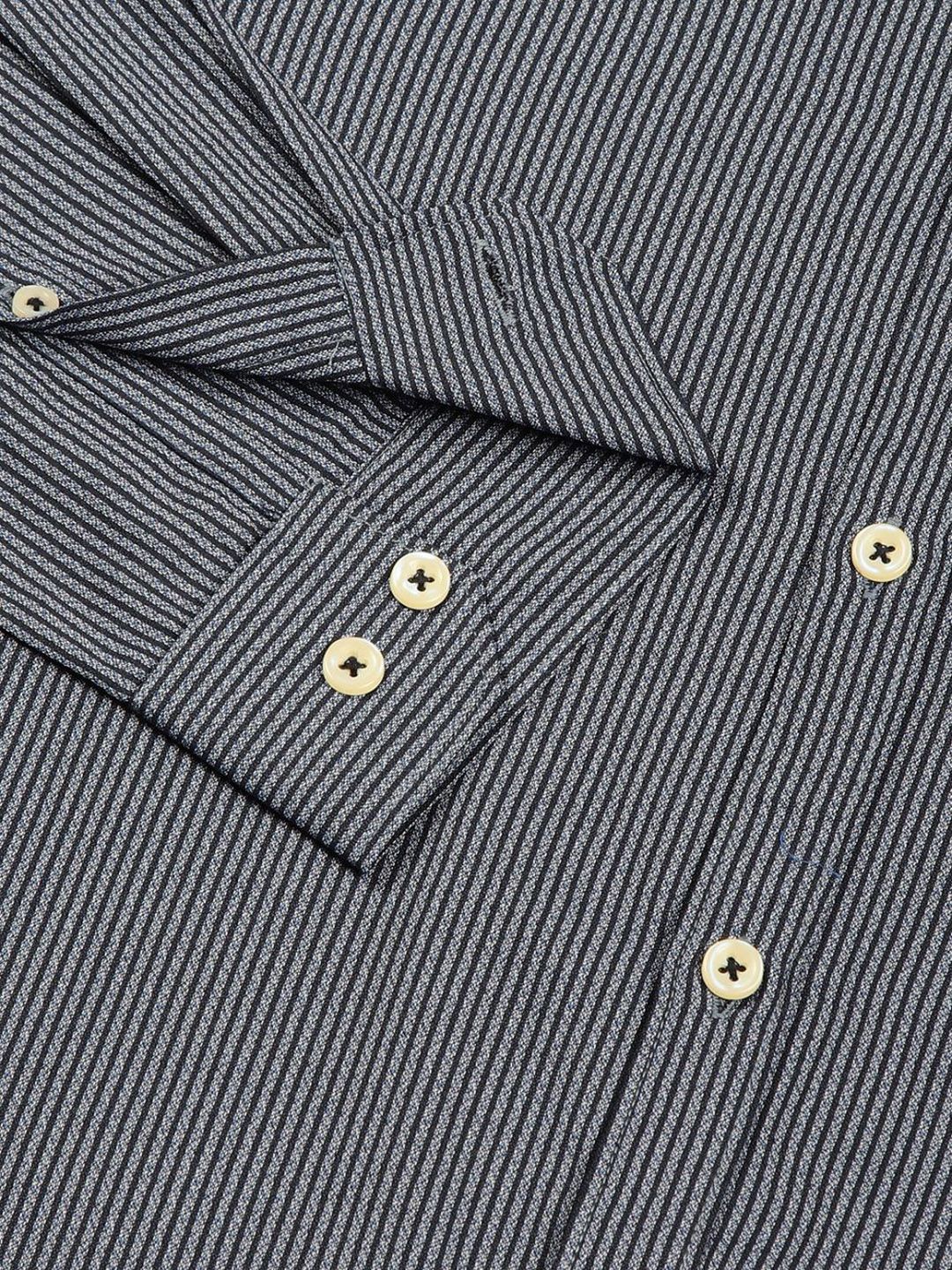 Thomas Scott Men Smart Spread Collar Pinstripes Striped Cotton Formal Shirt