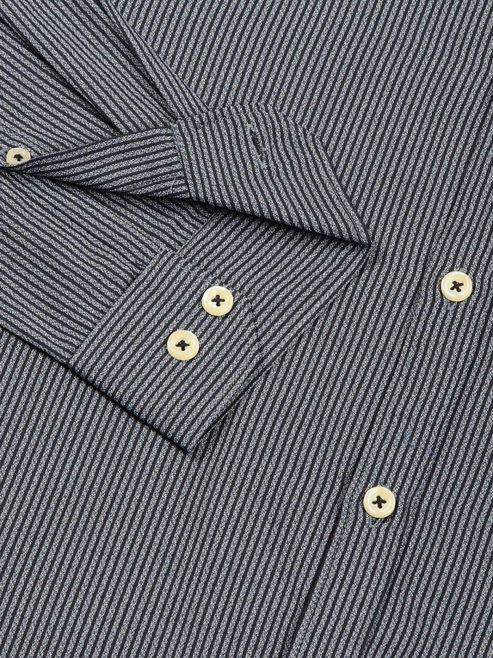 Thomas Scott Men Smart Spread Collar Pinstripes Striped Cotton Formal Shirt
