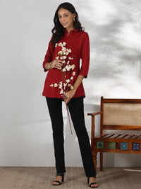 Libas Shirt Collar Striped Tunic