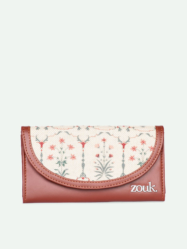 ZOUK Women Ethnic Motifs Printed Leather Card Holder