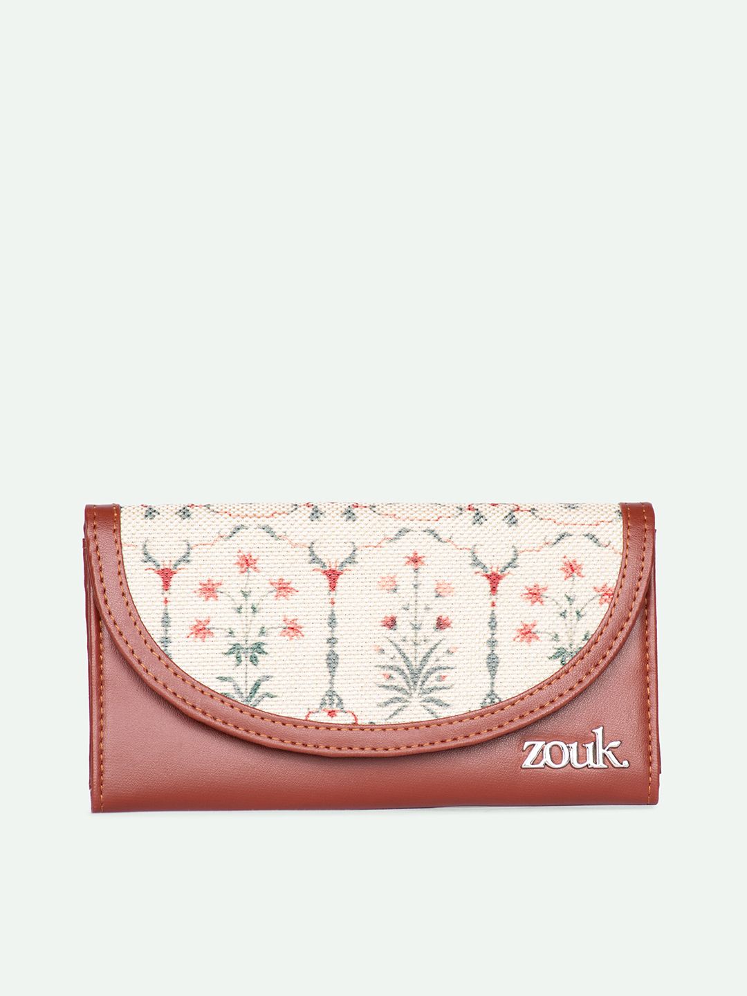 ZOUK Women Ethnic Motifs Printed Leather Card Holder