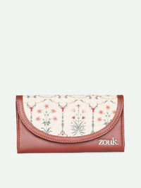 ZOUK Women Ethnic Motifs Printed Leather Card Holder