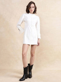 RAREISM Round Neck A-Line Mini Dress